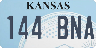 KS license plate 144BNA