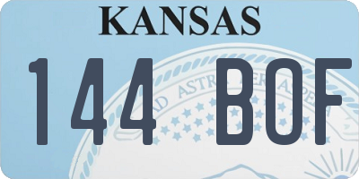 KS license plate 144BOF