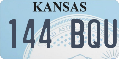 KS license plate 144BQU
