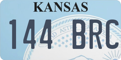KS license plate 144BRC