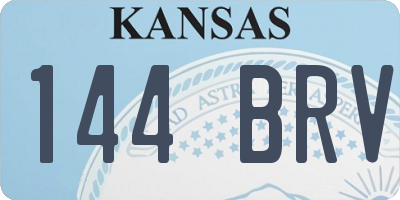KS license plate 144BRV