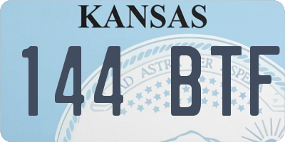 KS license plate 144BTF