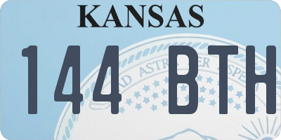 KS license plate 144BTH