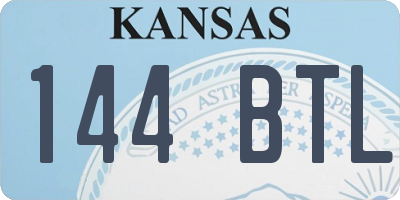 KS license plate 144BTL