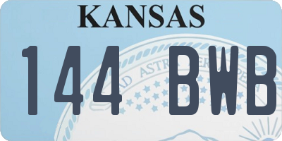 KS license plate 144BWB