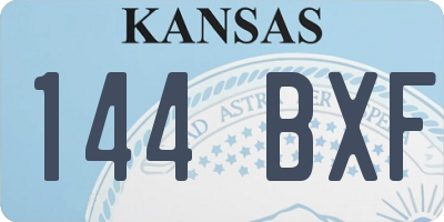 KS license plate 144BXF