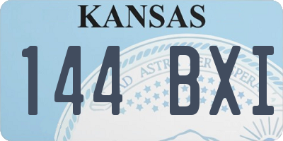 KS license plate 144BXI