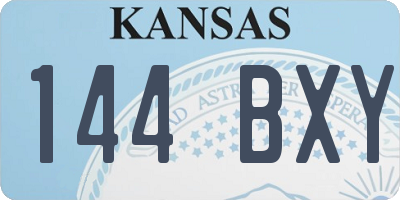 KS license plate 144BXY