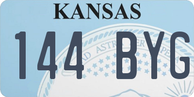 KS license plate 144BYG