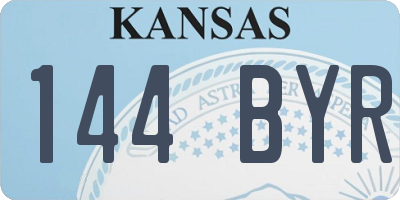 KS license plate 144BYR