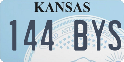 KS license plate 144BYS