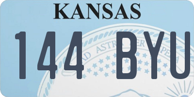 KS license plate 144BYU