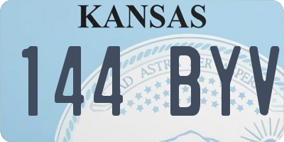 KS license plate 144BYV