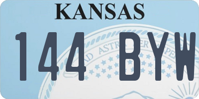 KS license plate 144BYW