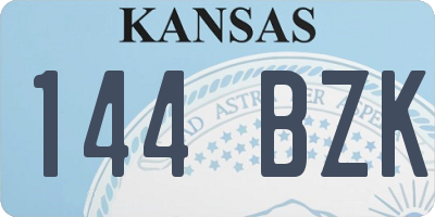 KS license plate 144BZK