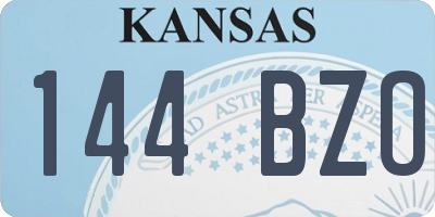 KS license plate 144BZO