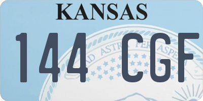 KS license plate 144CGF