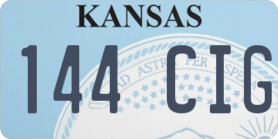 KS license plate 144CIG