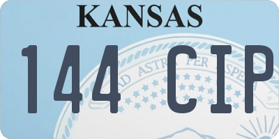 KS license plate 144CIP