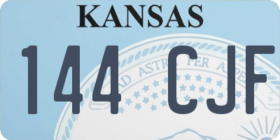 KS license plate 144CJF