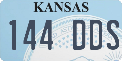 KS license plate 144DDS