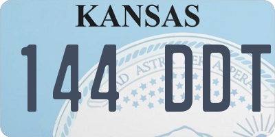KS license plate 144DDT