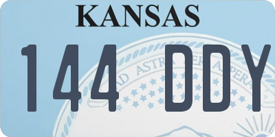 KS license plate 144DDY