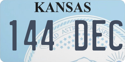 KS license plate 144DEC