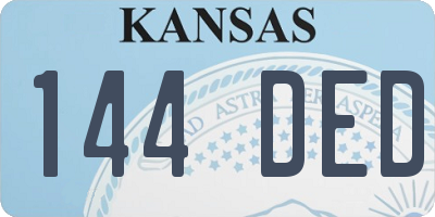 KS license plate 144DED