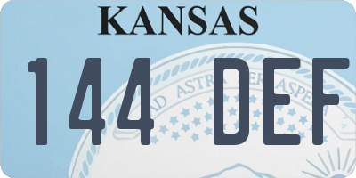 KS license plate 144DEF