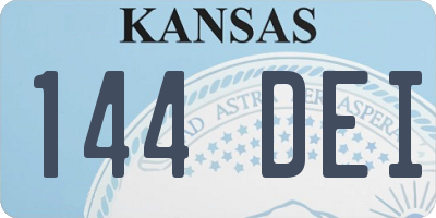 KS license plate 144DEI