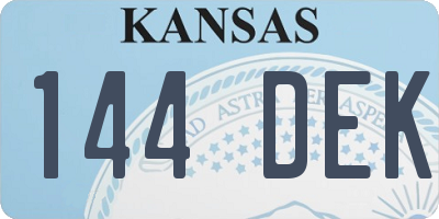 KS license plate 144DEK