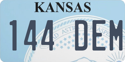 KS license plate 144DEM