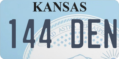 KS license plate 144DEN