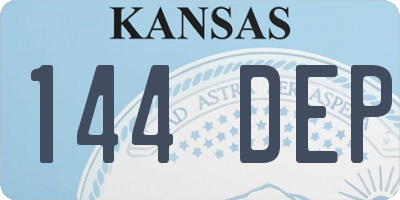 KS license plate 144DEP