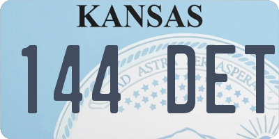 KS license plate 144DET