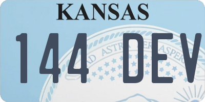 KS license plate 144DEV