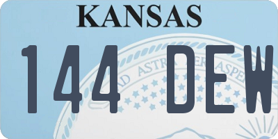 KS license plate 144DEW