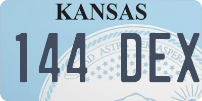 KS license plate 144DEX