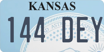 KS license plate 144DEY