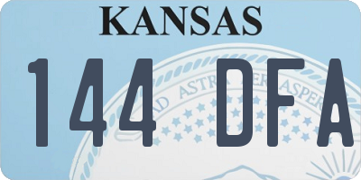 KS license plate 144DFA