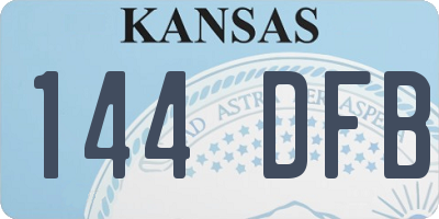 KS license plate 144DFB