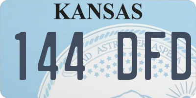 KS license plate 144DFD