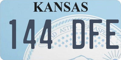 KS license plate 144DFE
