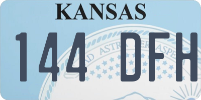 KS license plate 144DFH