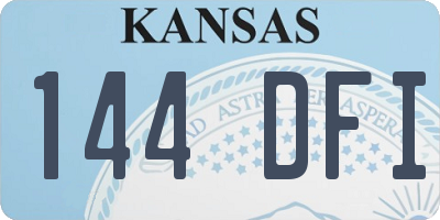 KS license plate 144DFI