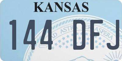 KS license plate 144DFJ