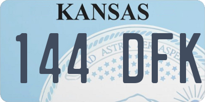 KS license plate 144DFK