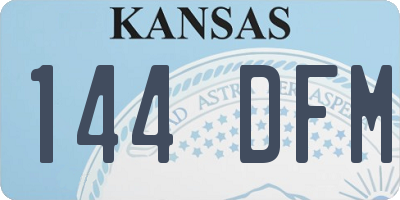 KS license plate 144DFM