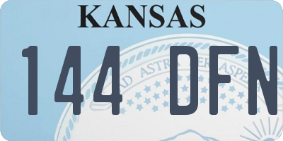 KS license plate 144DFN